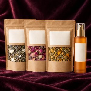 Kit Rainha Completo: três banhos de ervas e aromatizador Fogo da Rainha